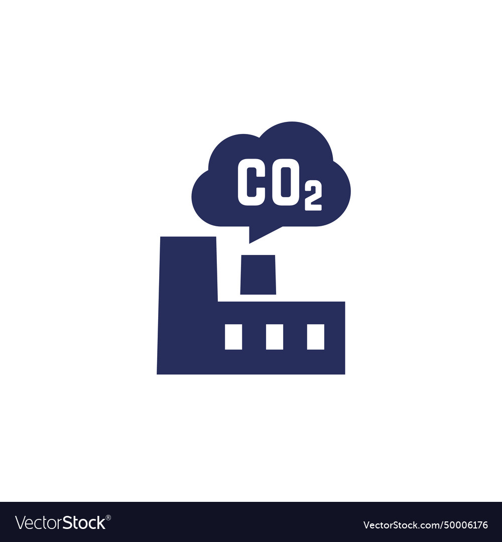 Carbon emissions of factory icon Royalty Free Vector Image