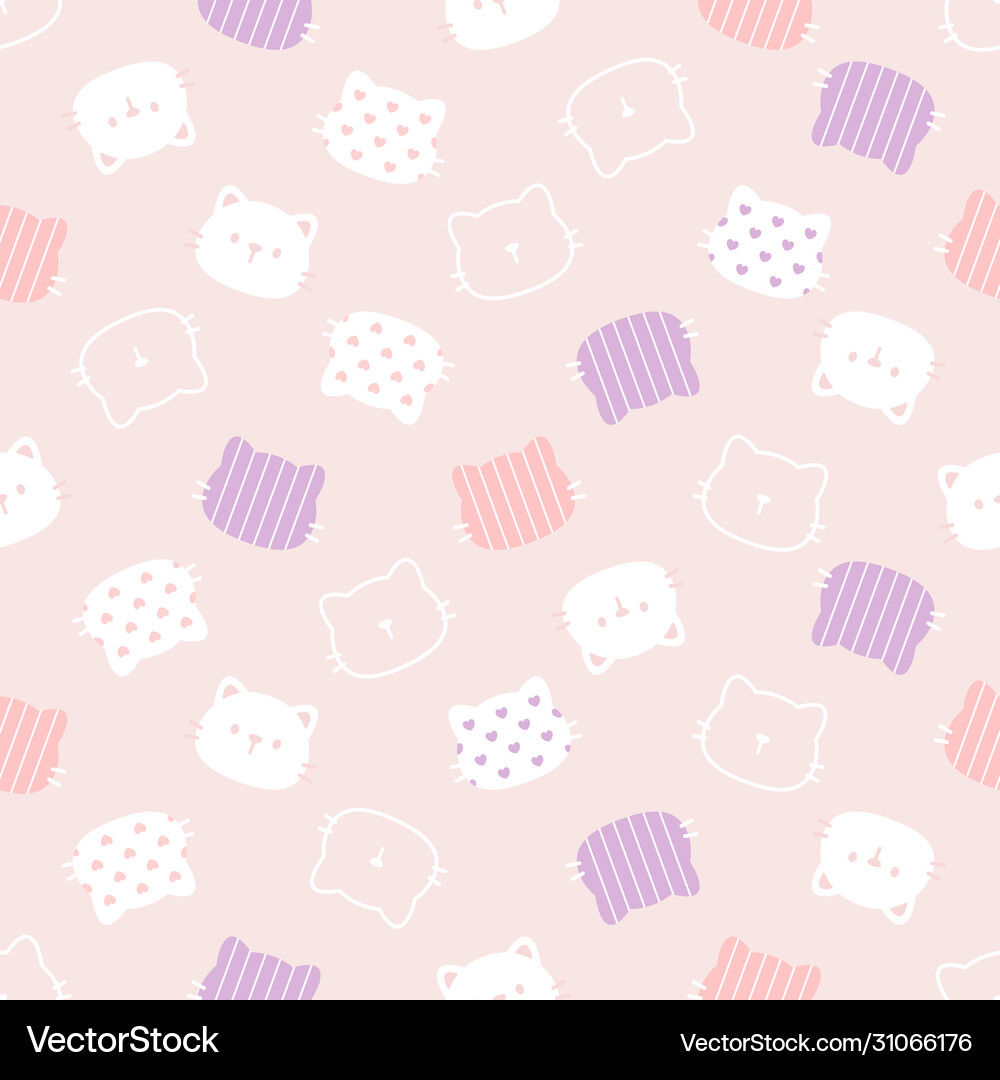 Cat seamless pattern background Royalty Free Vector Image