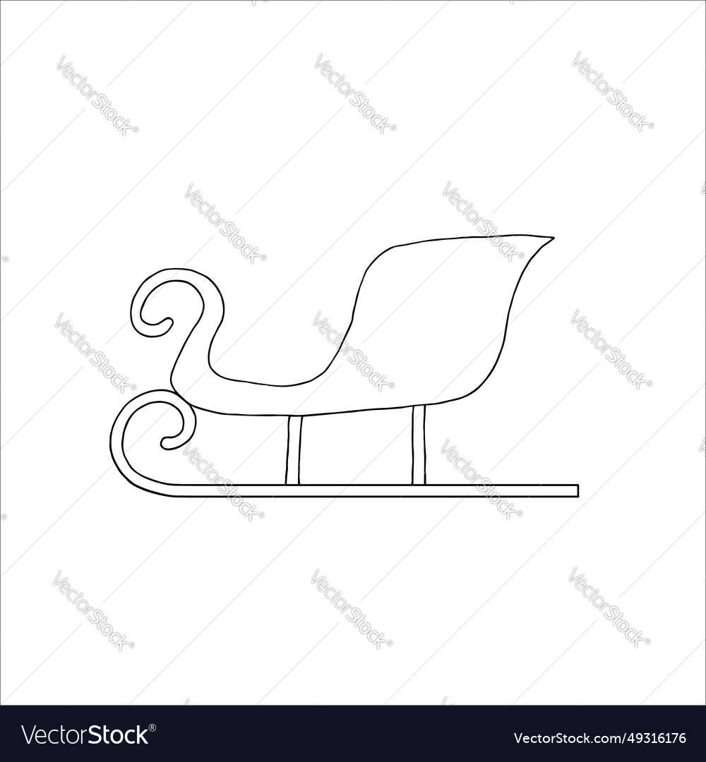 Christmas sleigh hand drawn Royalty Free Vector Image