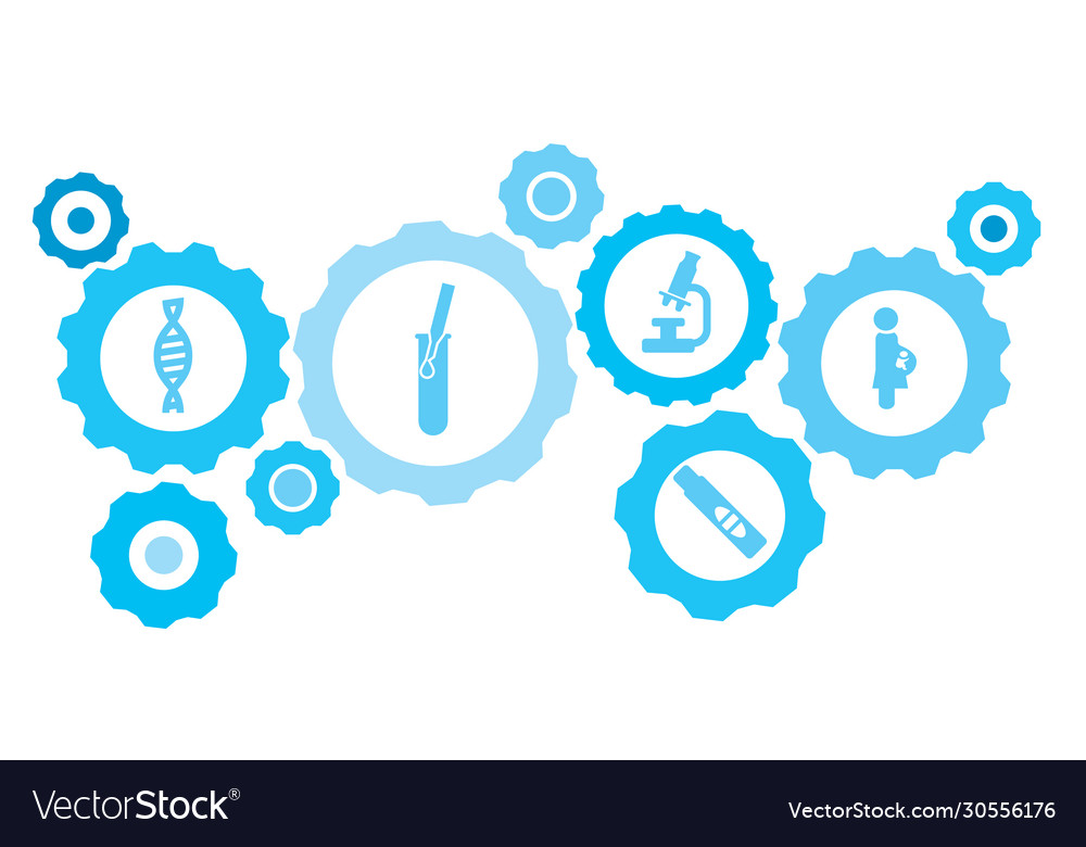 Connected gears and icons for logistic