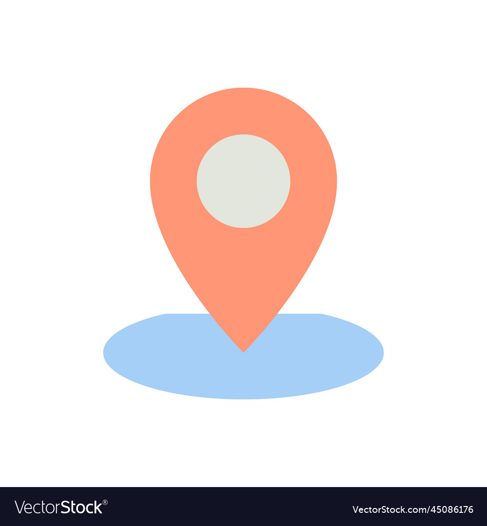 Dropping pin point flat color ui icon vector image Dropping pin point flat color ui icon