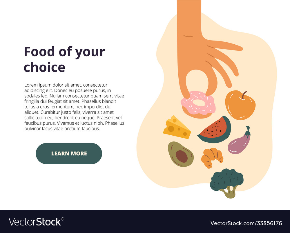 Lebensmittel Ihrer Wahl Webseite Vorlage vector image Lebensmittel Ihrer Wahl Webseite Vorlage