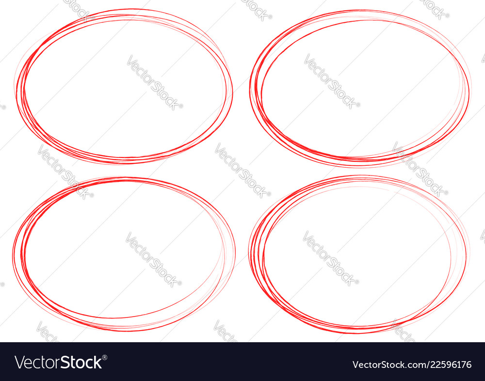 Grungy circle elements textured smeared sketchy vector image Grungy circle elements textured smeared sketchy