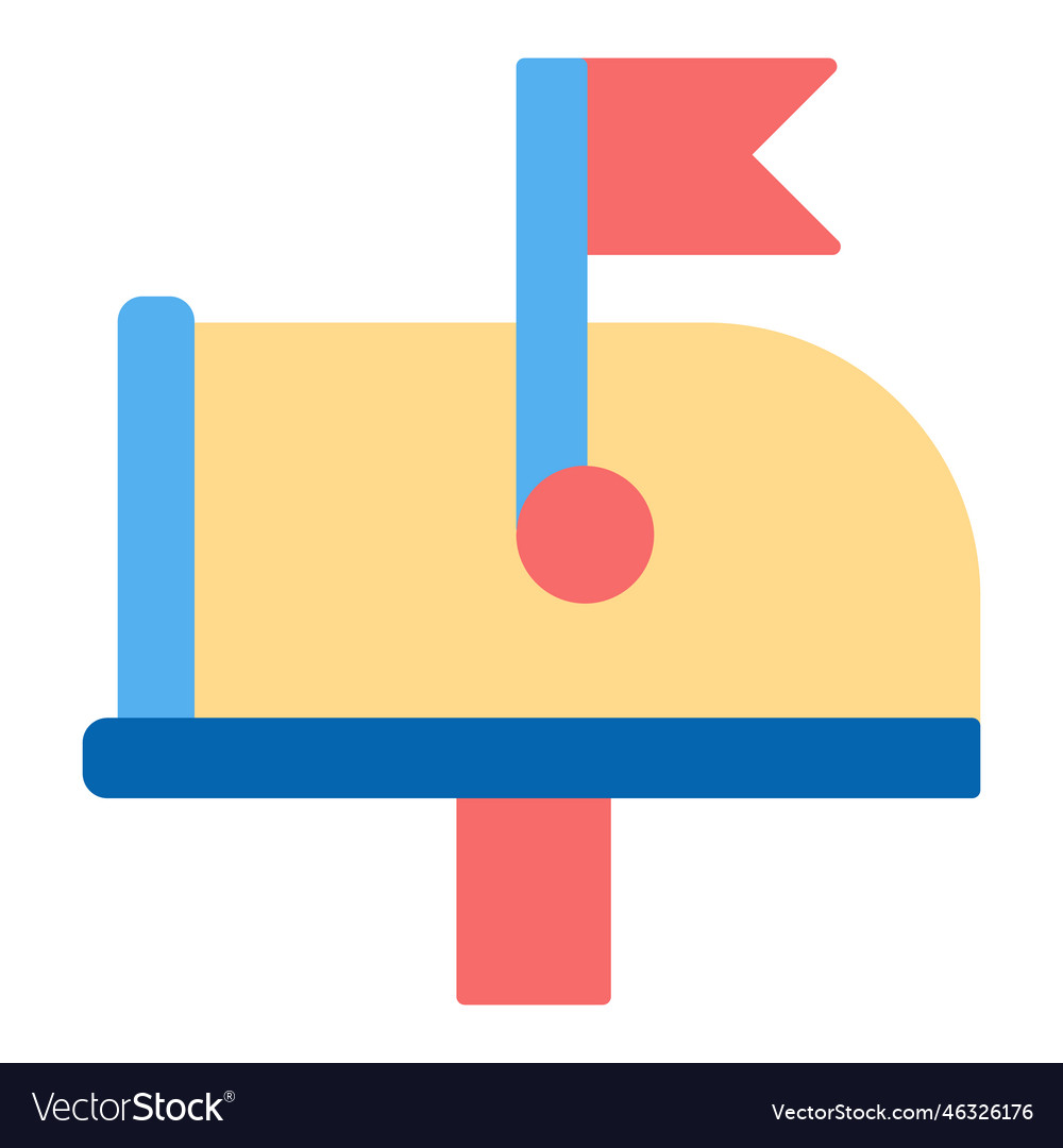 Mailbox with a raised flag Vector Image Mailbox with a raised flag