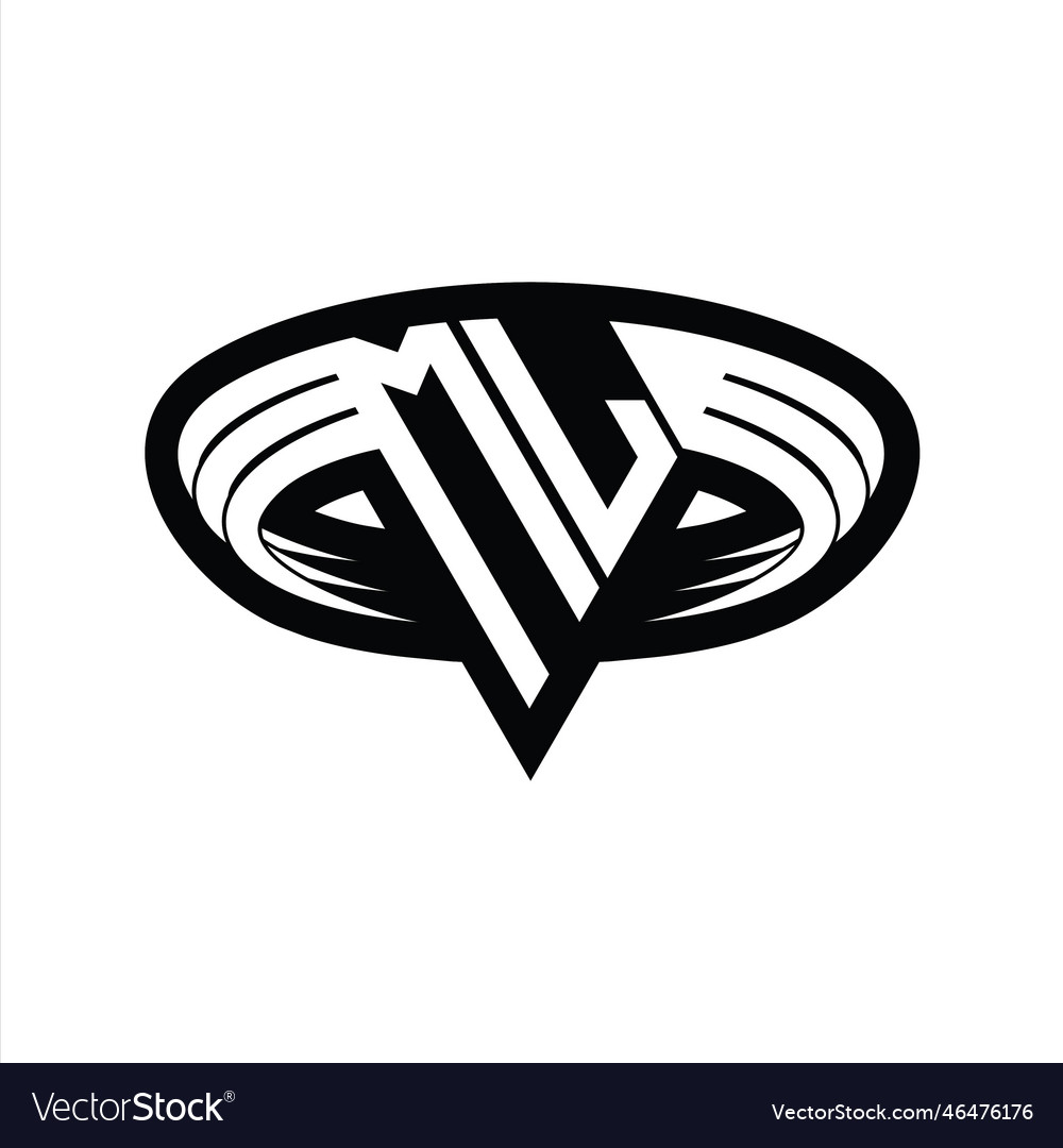 Ml logo monogram with triangle shape slice