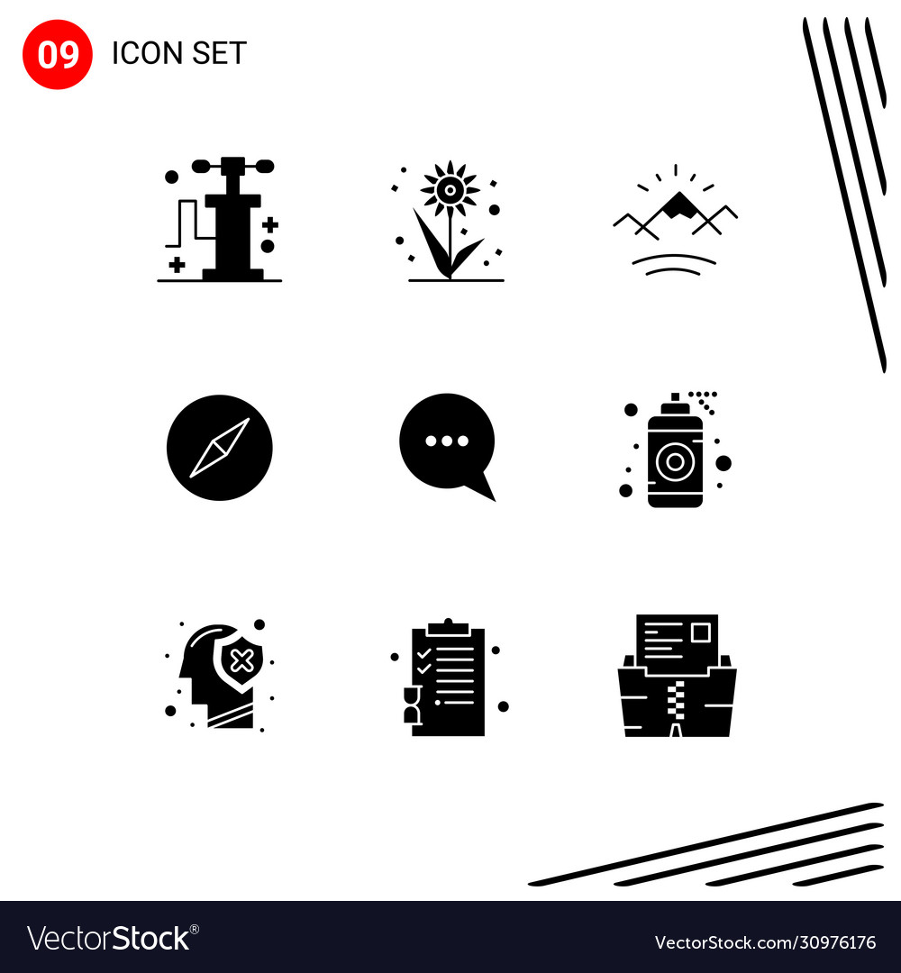 Pictograph set 9 simple solid glyphs