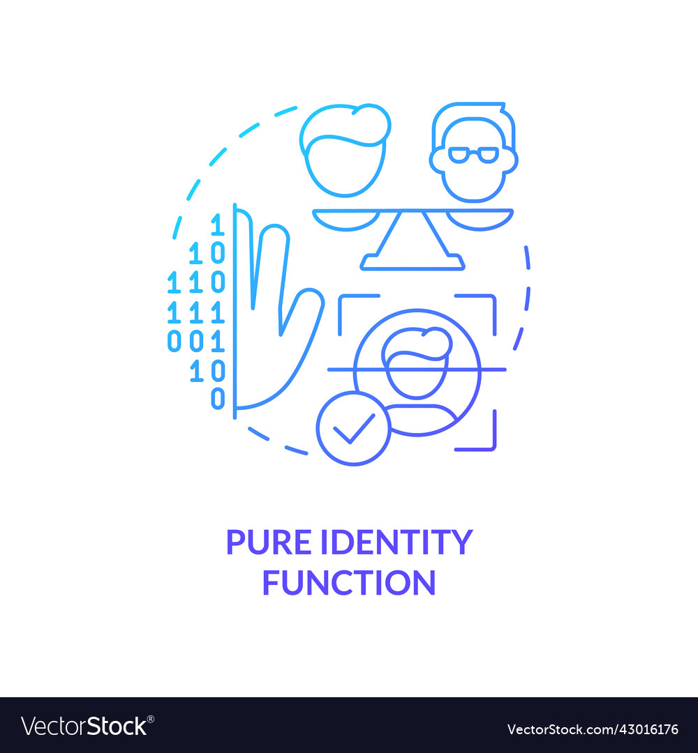 Pure identity function blue gradient concept icon vector image Pure identity function blue gradient concept icon