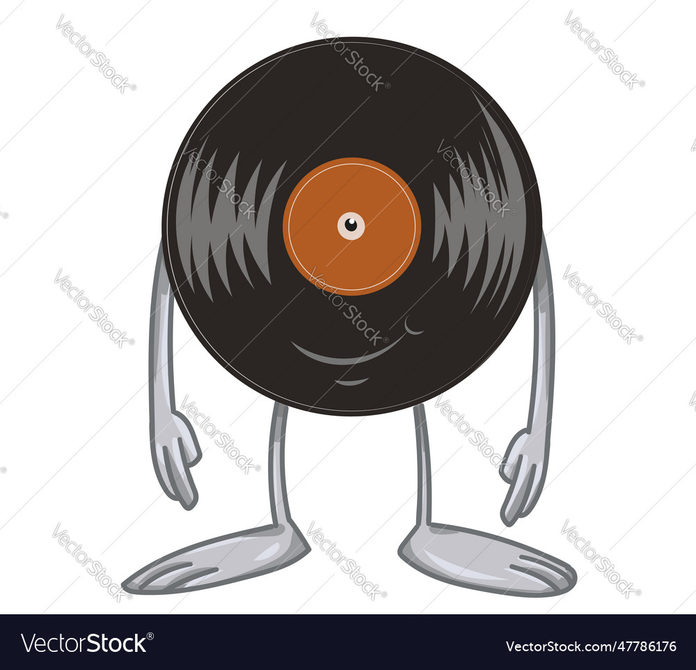 Retro happy vinyl art cartoon Royalty Free Vector Image
