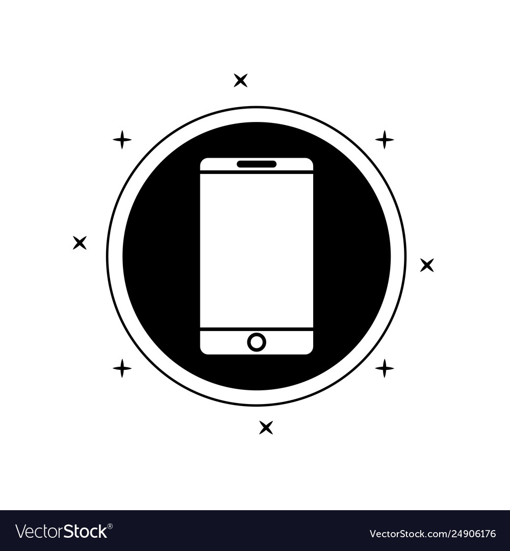 Smartphone device in frame circular