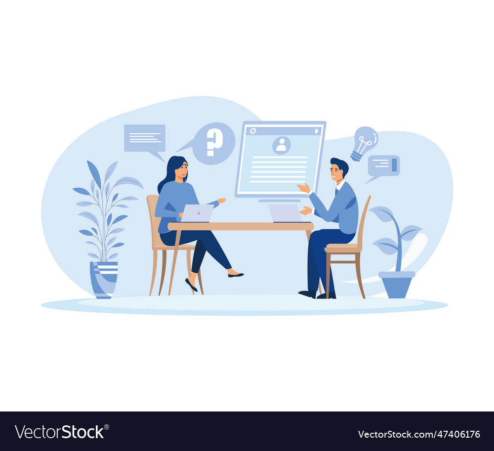 User support abstract concept set job interview