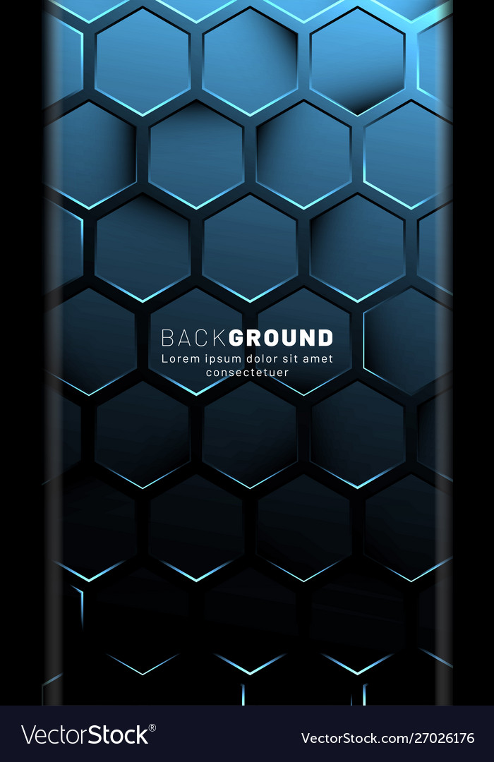 Vertical hexagon background gradient color light vector image Vertical hexagon background gradient color light