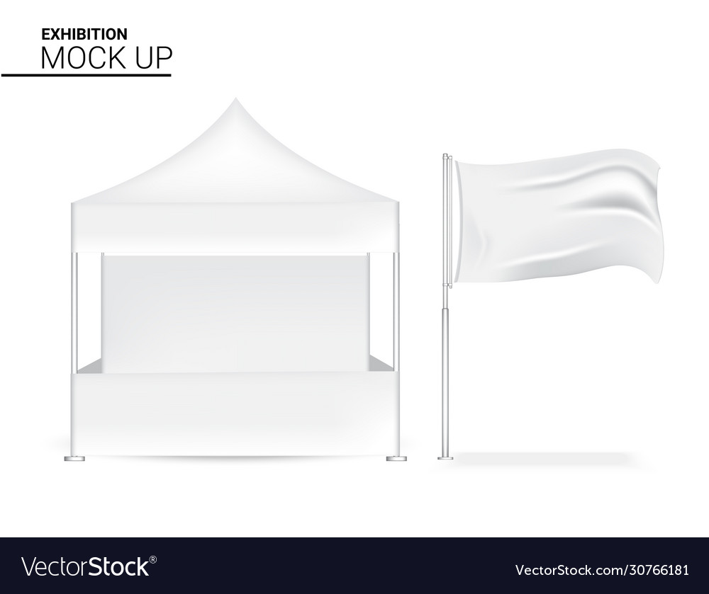 3d mock up realistic booth display pop for shop vector image 3d mock up realistic booth display pop for shop