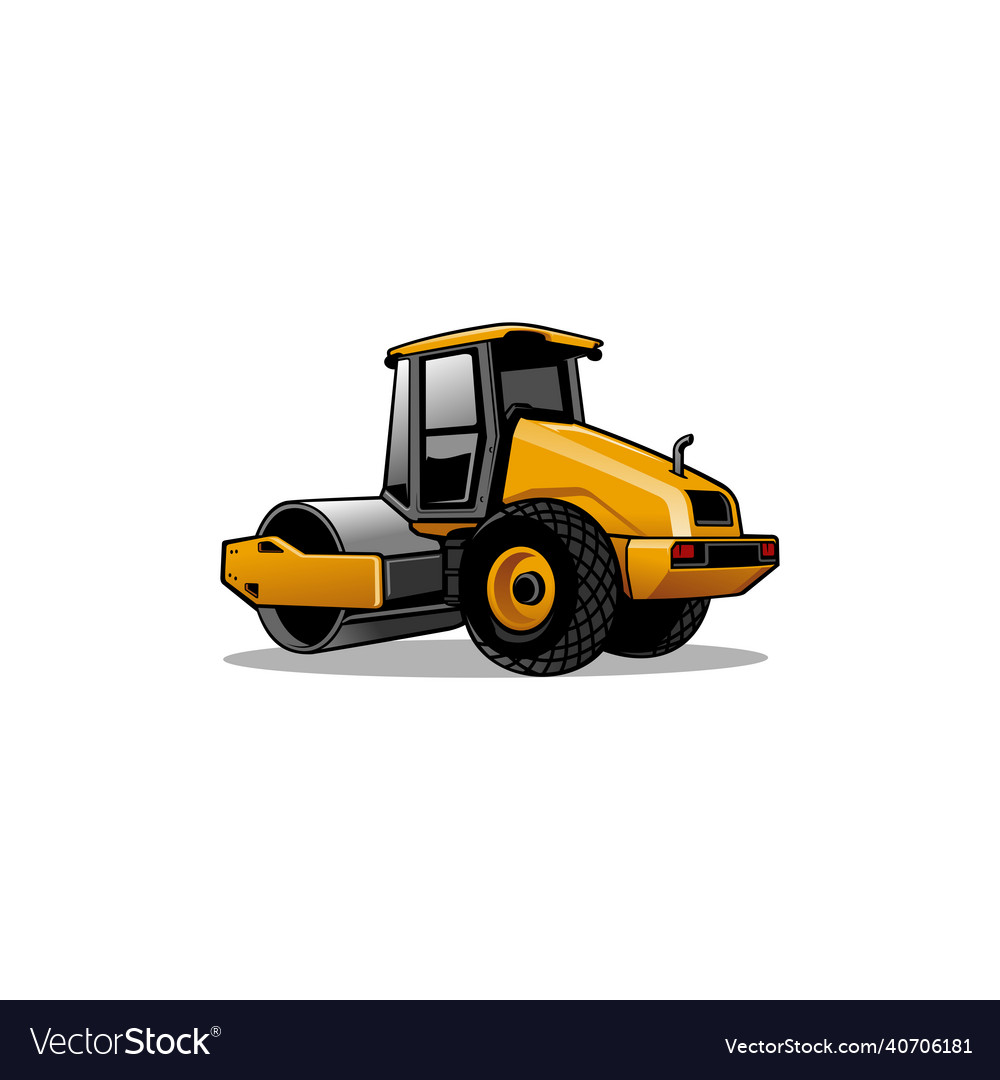 Asphalt compactor machine Royalty Free Vector Image