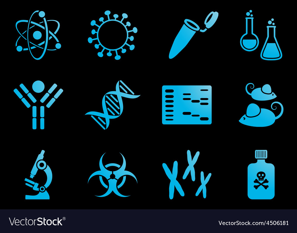 Biology Science Icons Royalty Free Vector Image