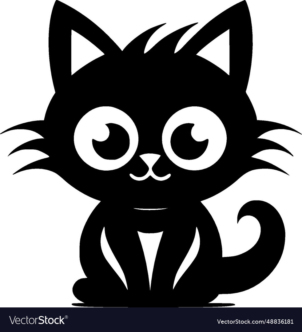 Cat - Minimalist And Flat Logo Royalty Free Vector Image