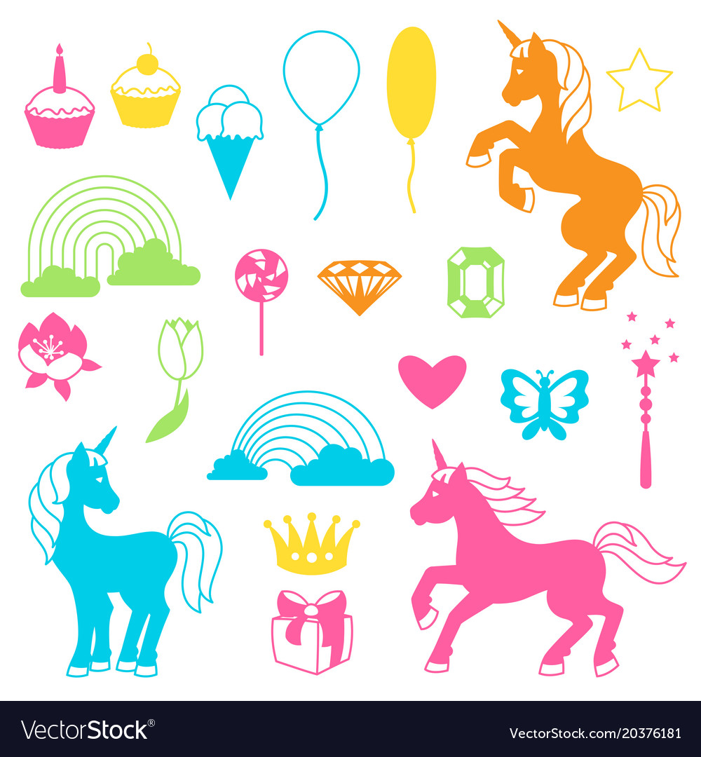 Collection of unicorns and fantasy decorative