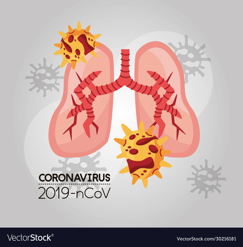 Covid19 19 particles and lungs organ Royalty Free Vector