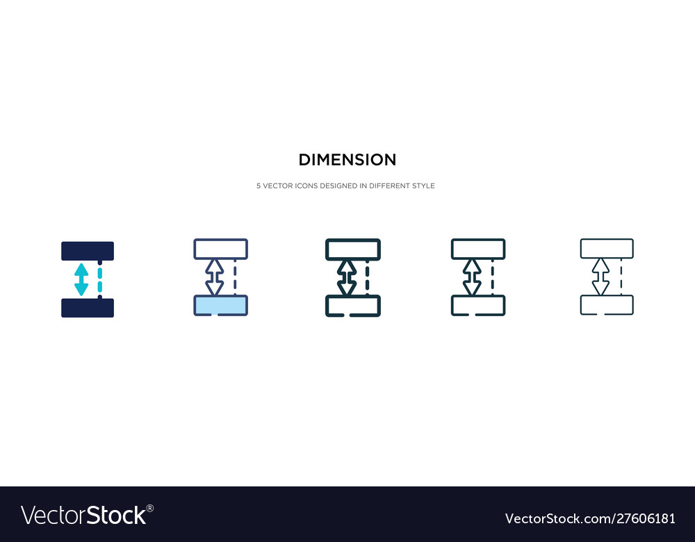 Dimension icon in different style two colored Vector Image Dimension icon in different style two colored