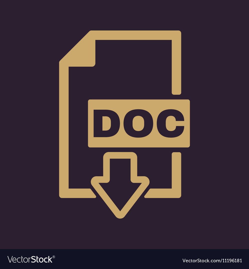 Doc icon text file format symbol flat