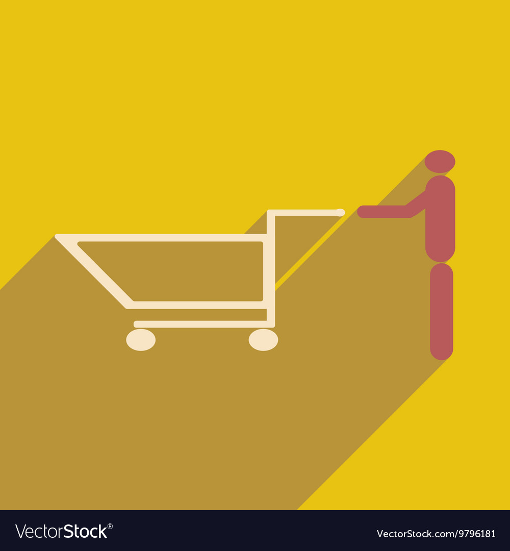Flat with shadow icon and mobile application man