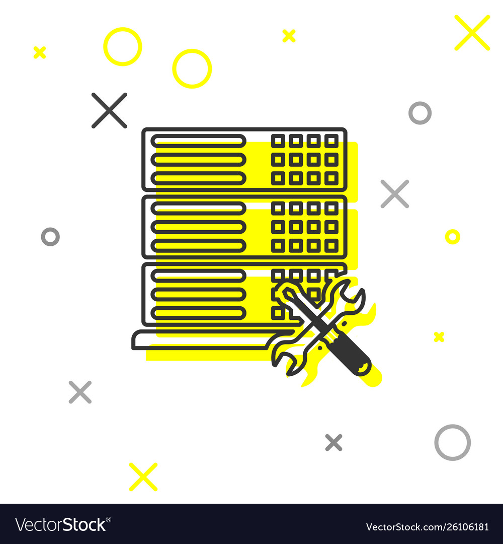 Grey line database server with screwdriver