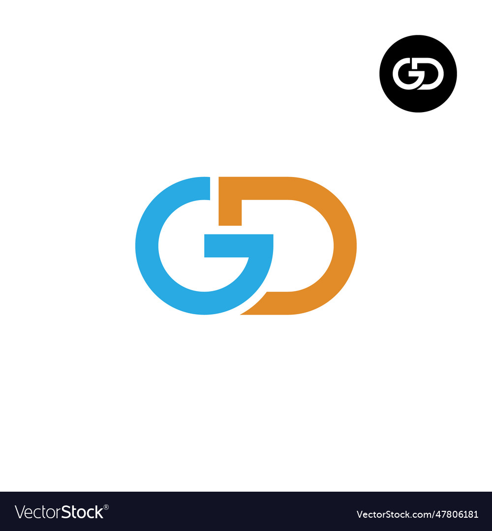 Letter gd monogram logo design Royalty Free Vector Image