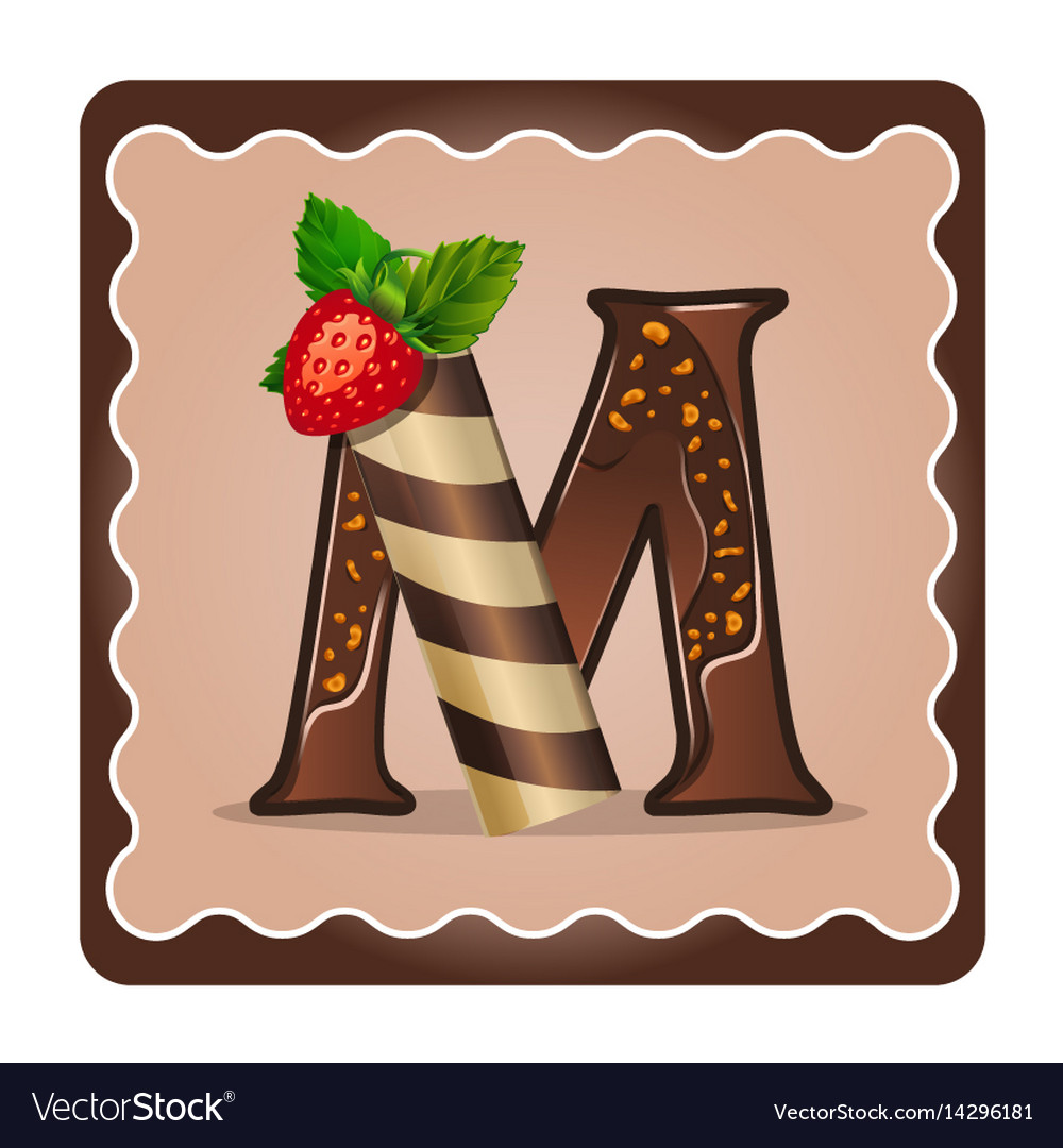 Letter m candies Royalty Free Vector Image - VectorStock