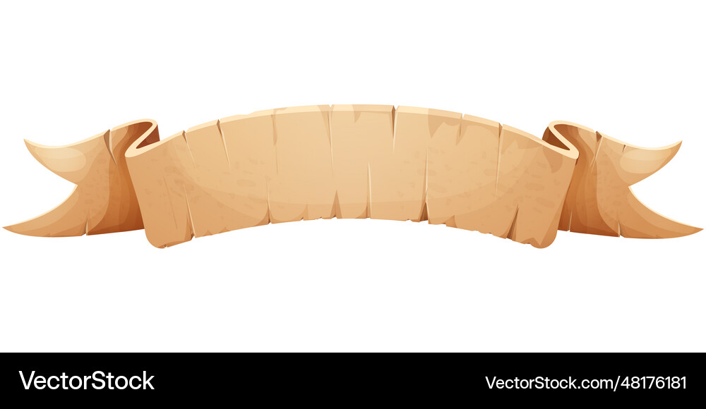 Parchment paper scroll ribbon old vintage banner Vector Image
