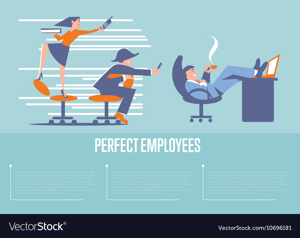 Perfect Employees Banner With Business People Vector Image