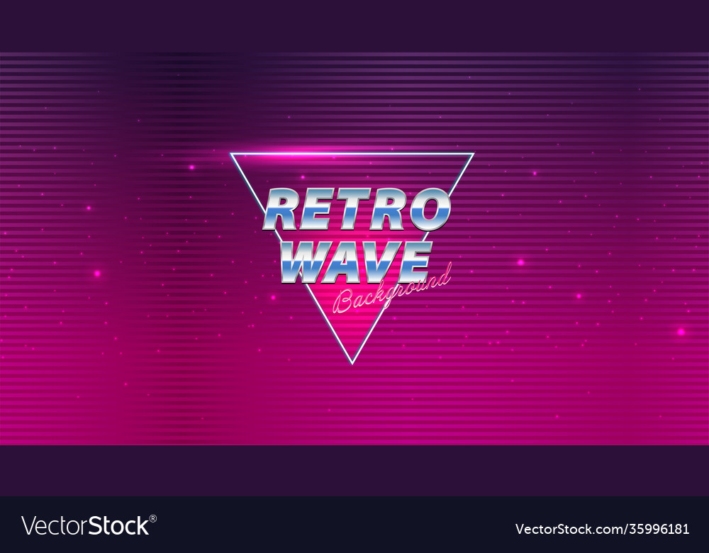 Retro Future 80s Style Sci-fi Background Vector Image