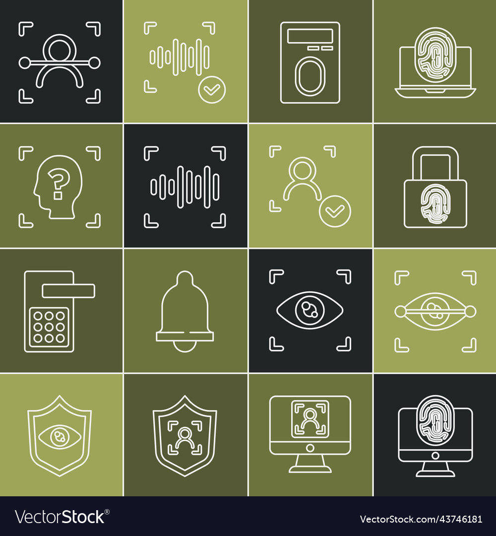 Set line monitor with fingerprint eye scan