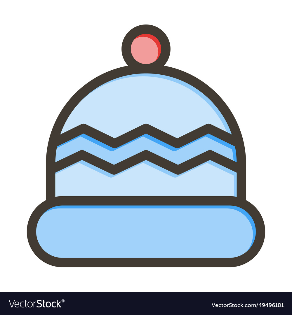 Snood hat thick line filled colors icon Royalty Free Vector