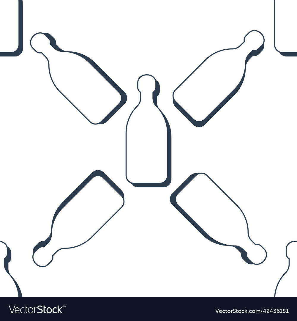 Tequila bottles seamless pattern line art style