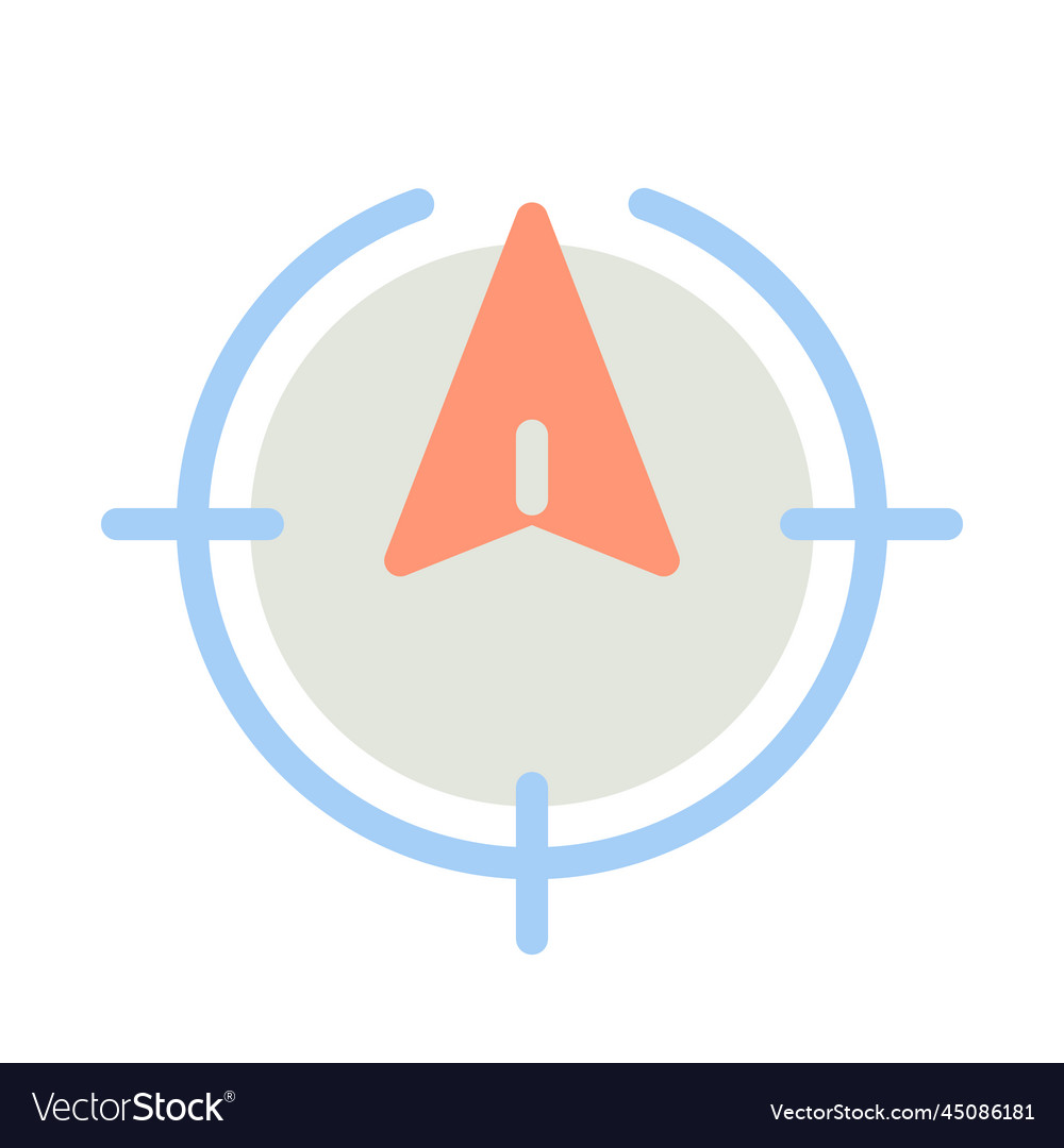 Tracking position in real time flat color ui icon vector image Tracking position in real time flat color ui icon