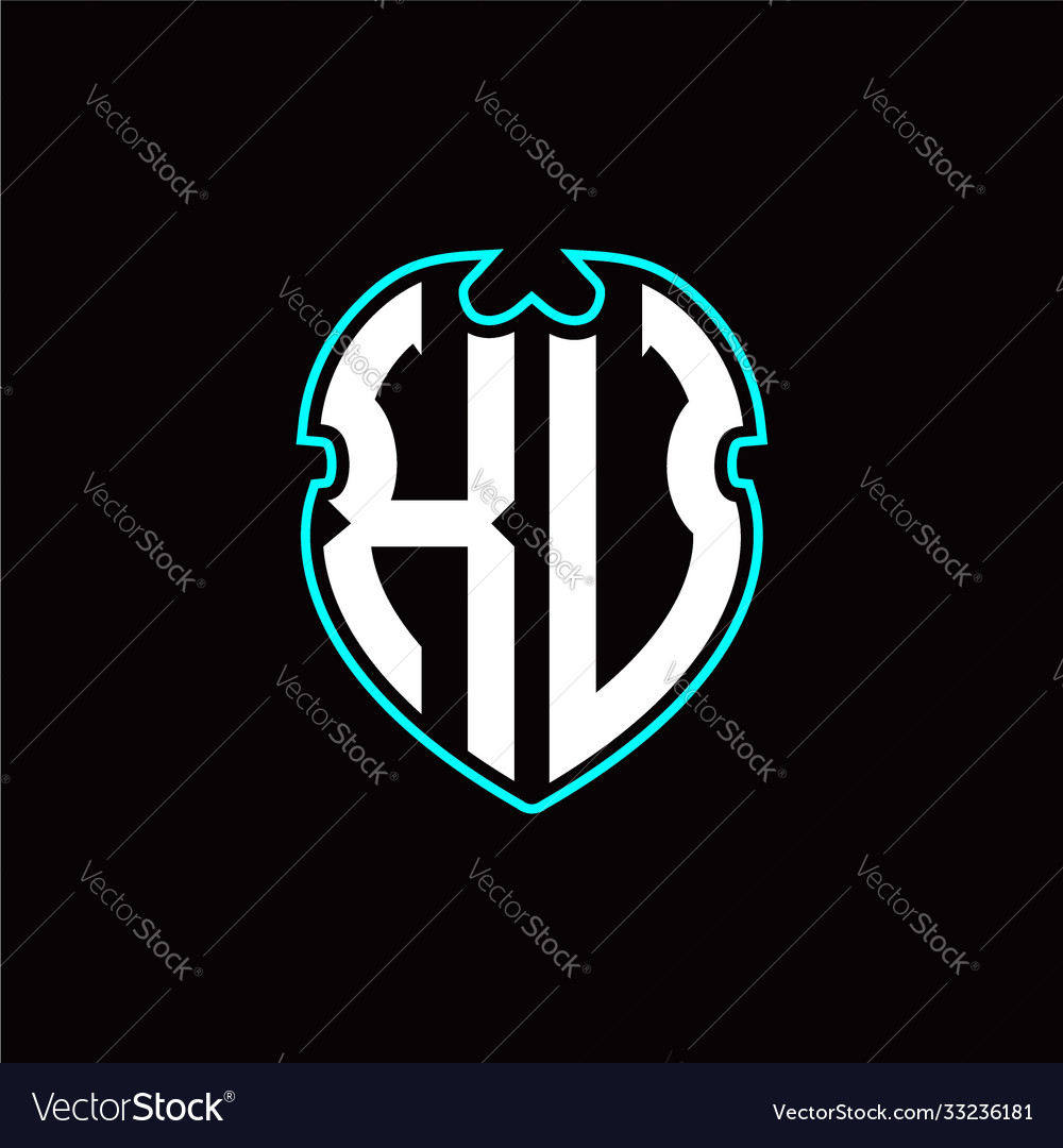 X u initial logo design with a shield shape vector image X u initial logo design with a shield shape