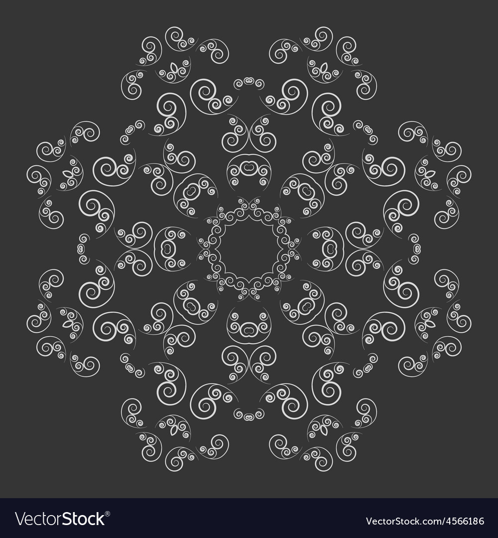 Black and white ornate flower pattern