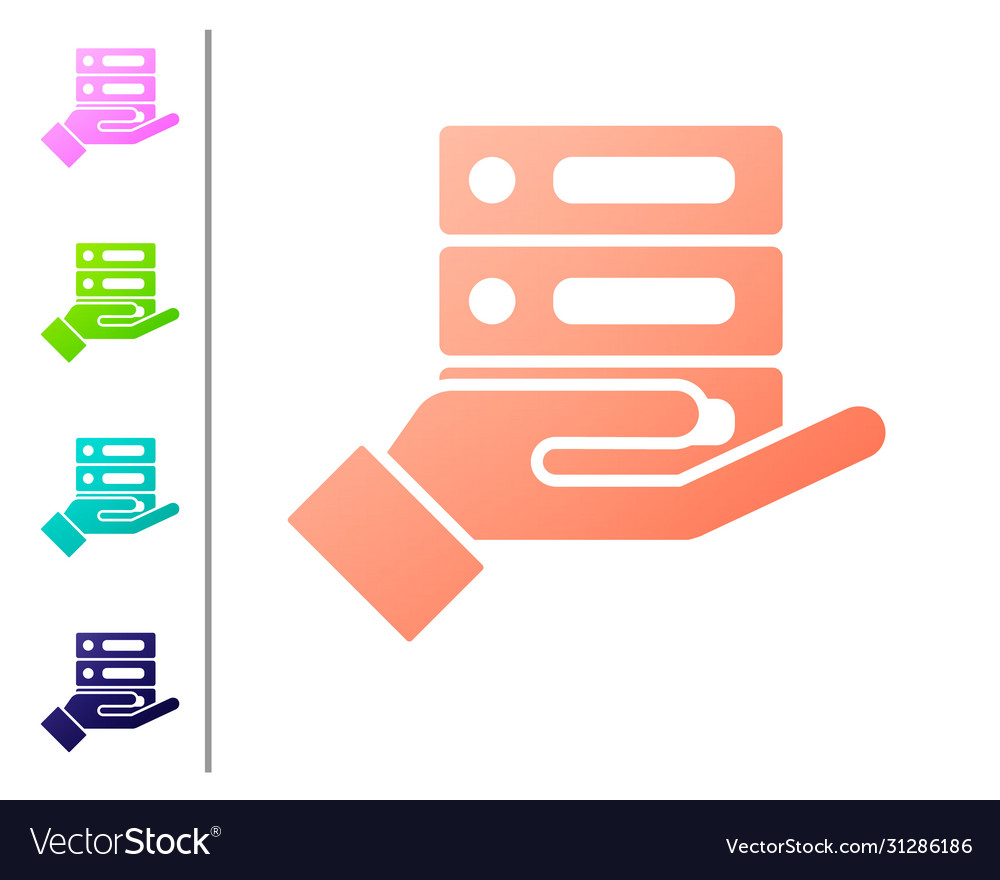 Coral server data web hosting icon isolated Vector Image Coral server data web hosting icon isolated