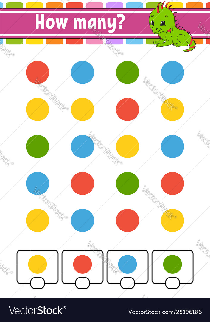 Counting game for children happy characters vector image Counting game for children happy characters