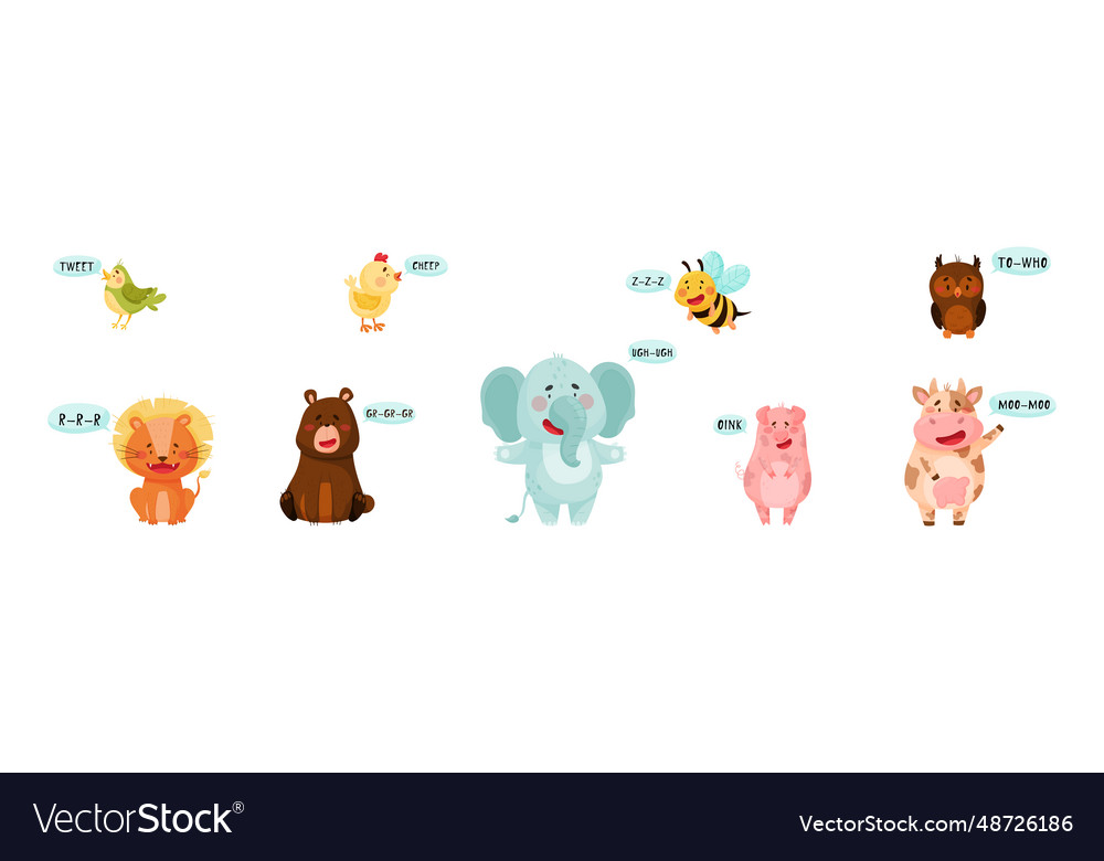 Cute animal making sounds and talking set