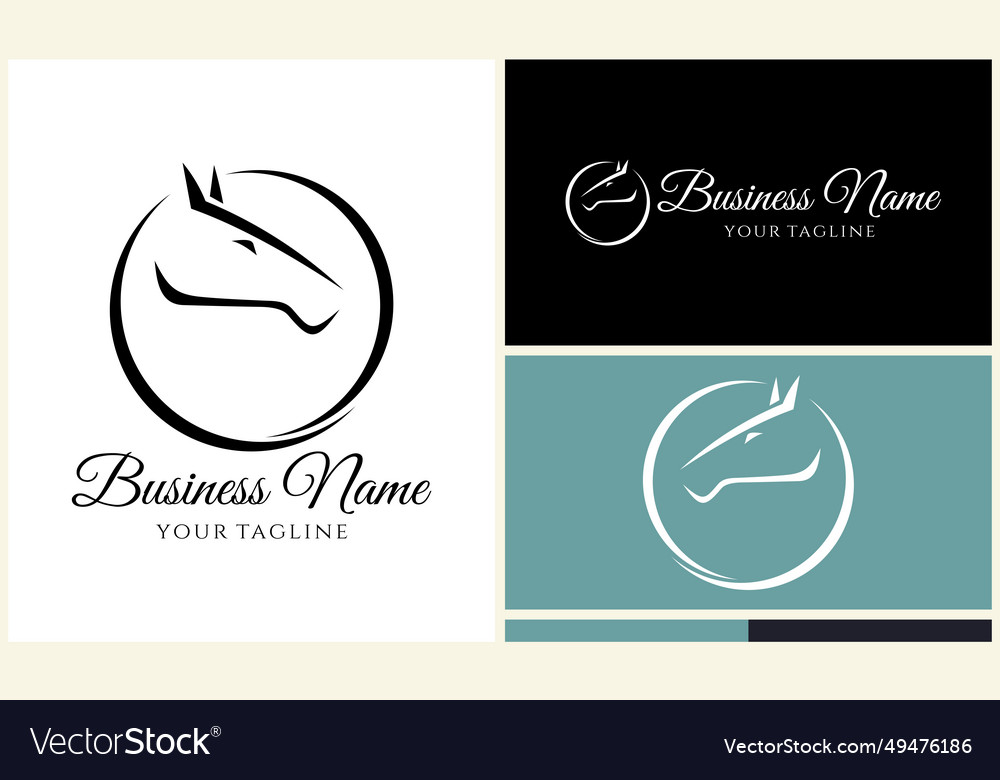 Equine head horse logo template