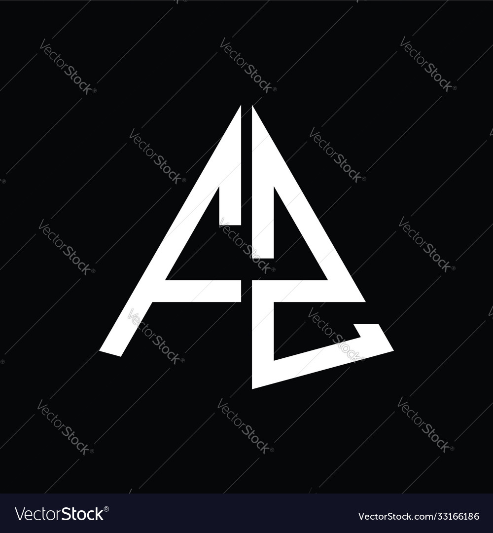 F z white triangle initials with a black Vector Image F z white triangle initials with a black