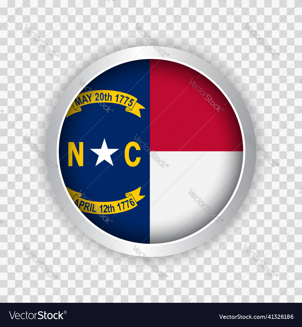 Flagge des Staates Nordkarolina usa auf der Runde vector image Flagge des Staates Nordkarolina usa auf der Runde