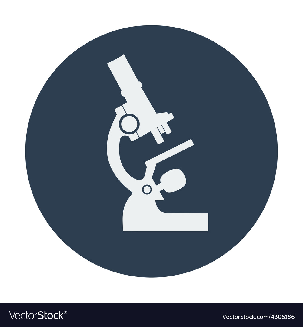 Flat Microscope Icon - Science