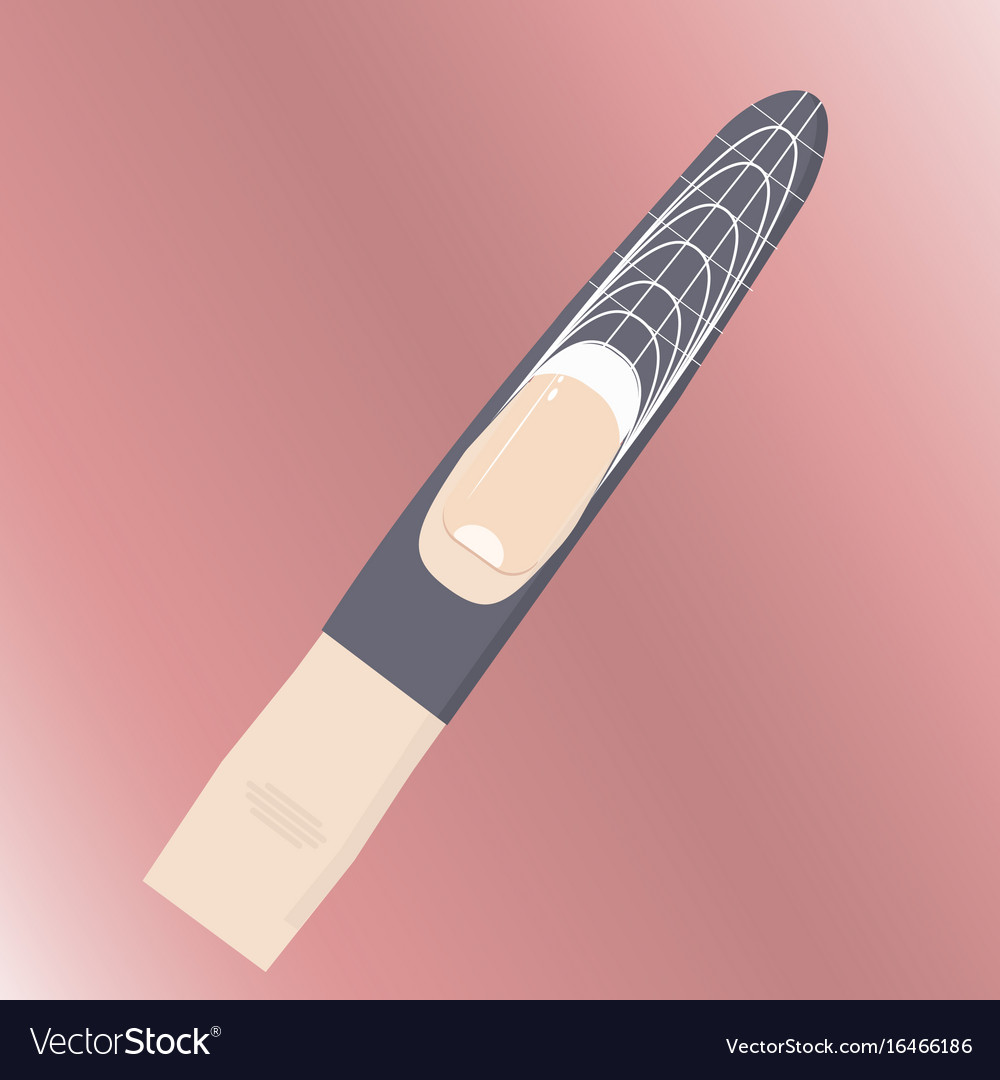 Form or template with markings for nail extensions