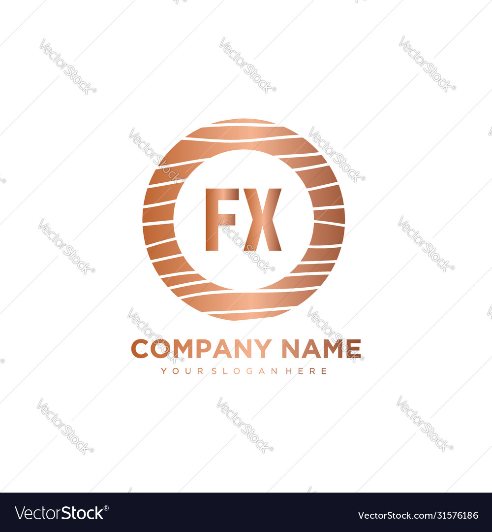 Fx initial letter circle wood logo template