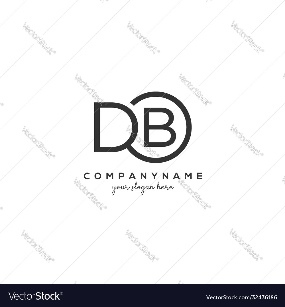 Initial db letter logo with circle template