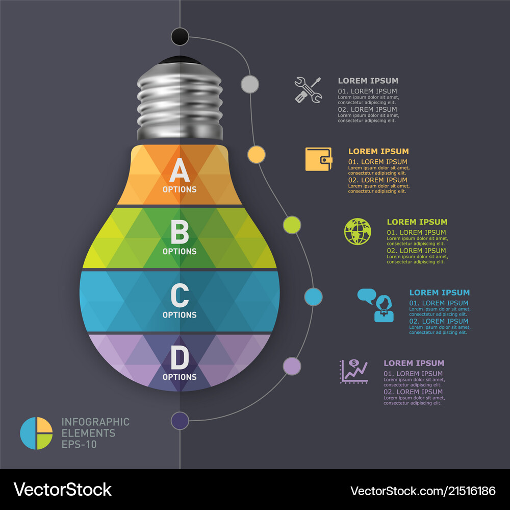 Light bulb modern infographic template Royalty Free Vector