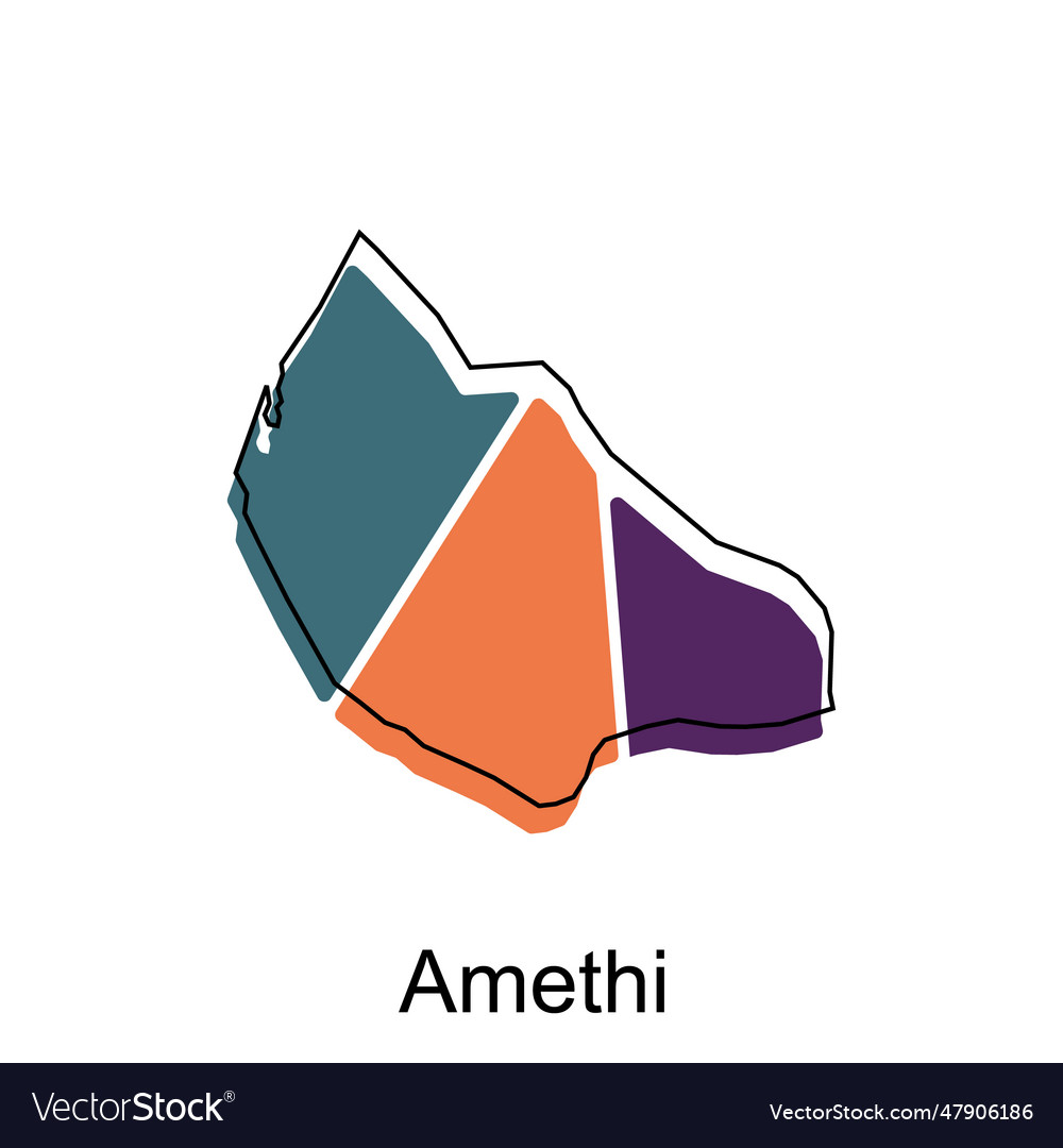 Map of amethi city of the india country Royalty Free Vector