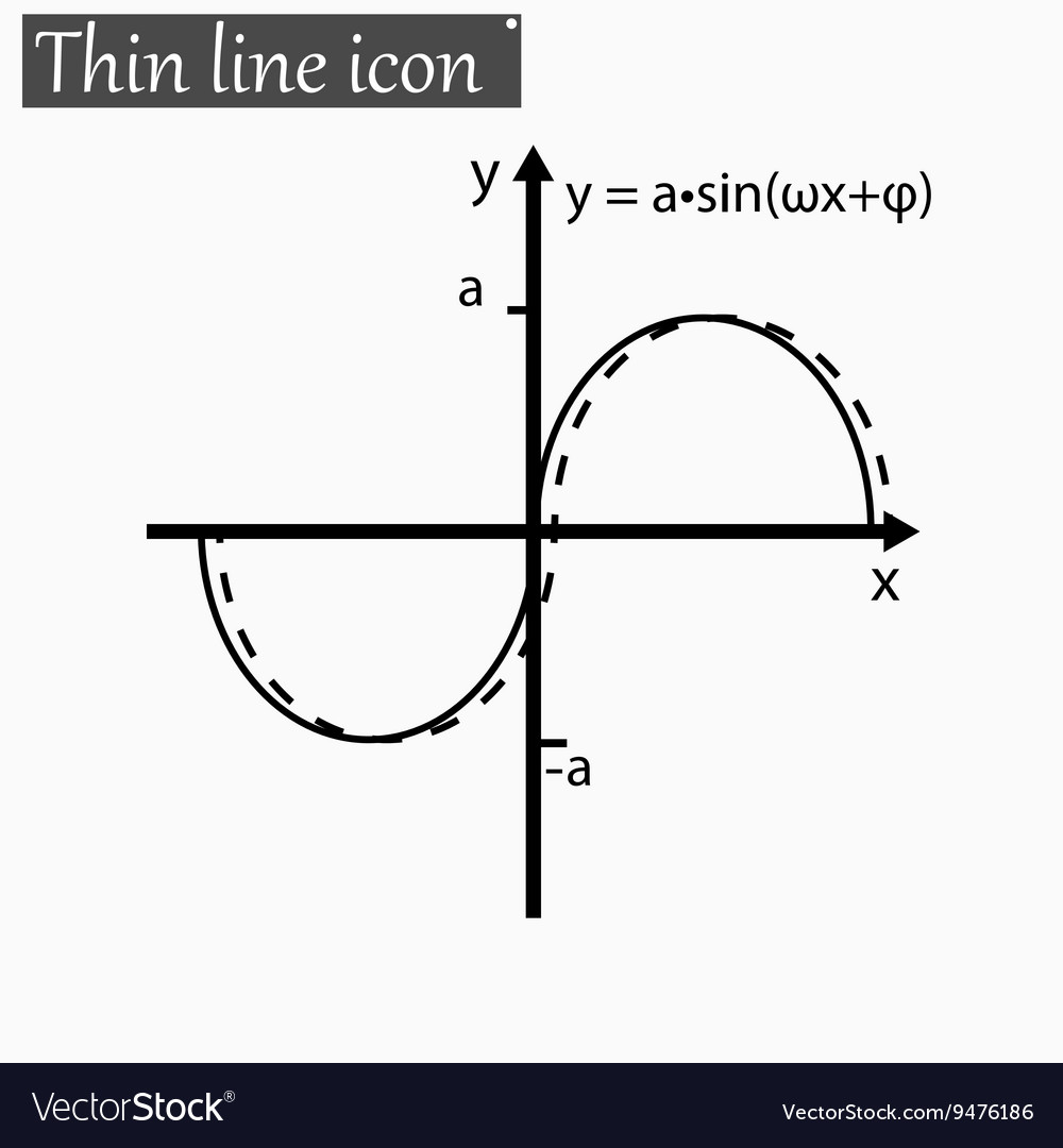 Mathematical function style black thin line