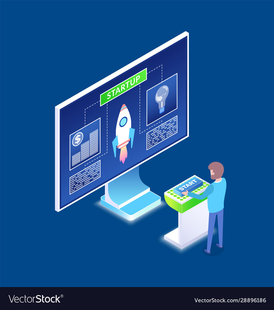 Monitor mit Diagrammen und Informations-Mann-Codierung vector image Monitor mit Diagrammen und Informations-Mann-Codierung